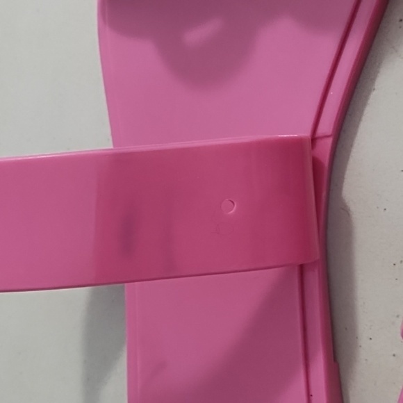 Hot Pink Jelly Sandal Flip-Flops with Chain Detail - Picture 3 of 8